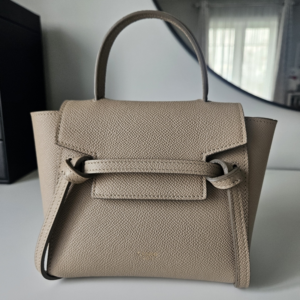 Celine Pico Belt Bag in Light Taupe